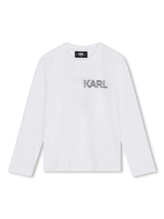 Karl Lagerfeld-Graphic Print cotton Long sleeves T-Shirt