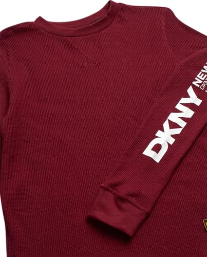 DKNY- Waffle Knit Pullover Crewneck Long Sleeve Shirt