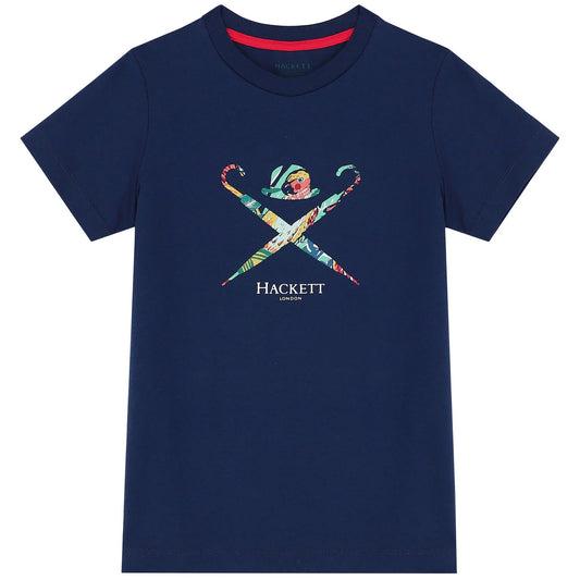 HACKETT LONDON-Boys Navy Blue Logo T-Shirt