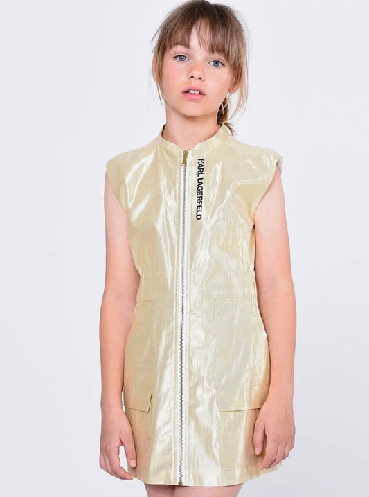 KARL LAGERFELD-Gold logo dress
