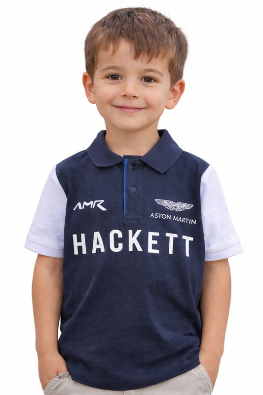 HACKETT X ASTON MARTIN-Piqué Logo polo T-shirt