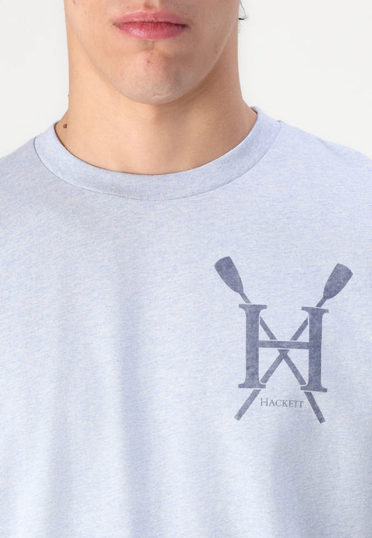 HACKETT LONDON-Light blue Logo T-shirt