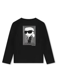 Karl Lagerfeld-Graphic Print cotton Long sleeves T-Shirt