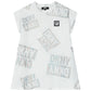 DKNY-Girls White Iridescent Logo Dress