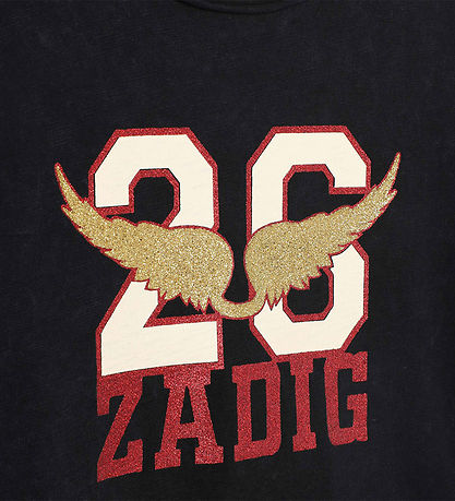 ZADIG & VOLTAIRE - Black and glitter T-Shirt