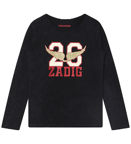 ZADIG & VOLTAIRE - Black and glitter T-Shirt
