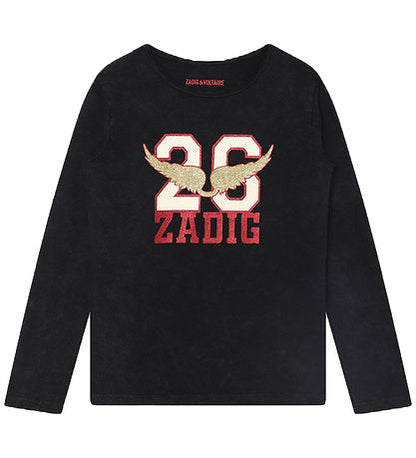 ZADIG & VOLTAIRE - Black and glitter T-Shirt