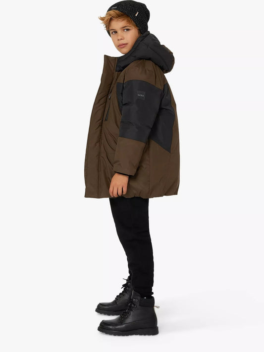 BOSS-Logo Water Repellent Hooded Puffer Jacket