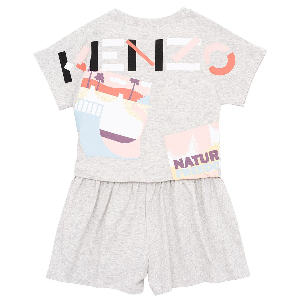 KENZO-Grey Logo Playsuit