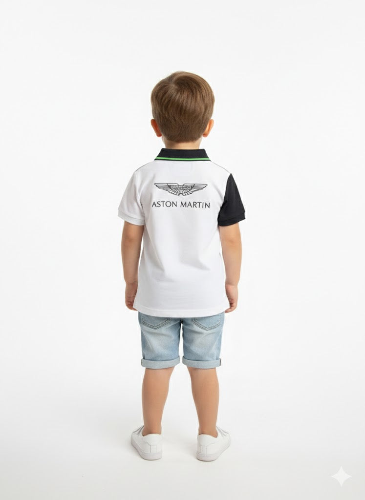 HACKETT X ASTON MARTIN-Piqué Logo polo T-shirt