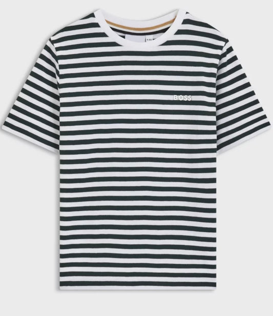 BOSS-T-Shirt with horizontal strips