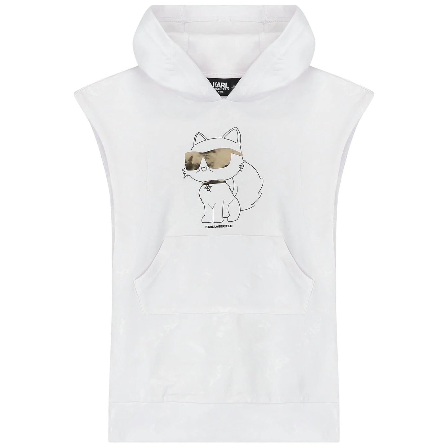 KARL LAGERFELD-Girl white logo hooded dress